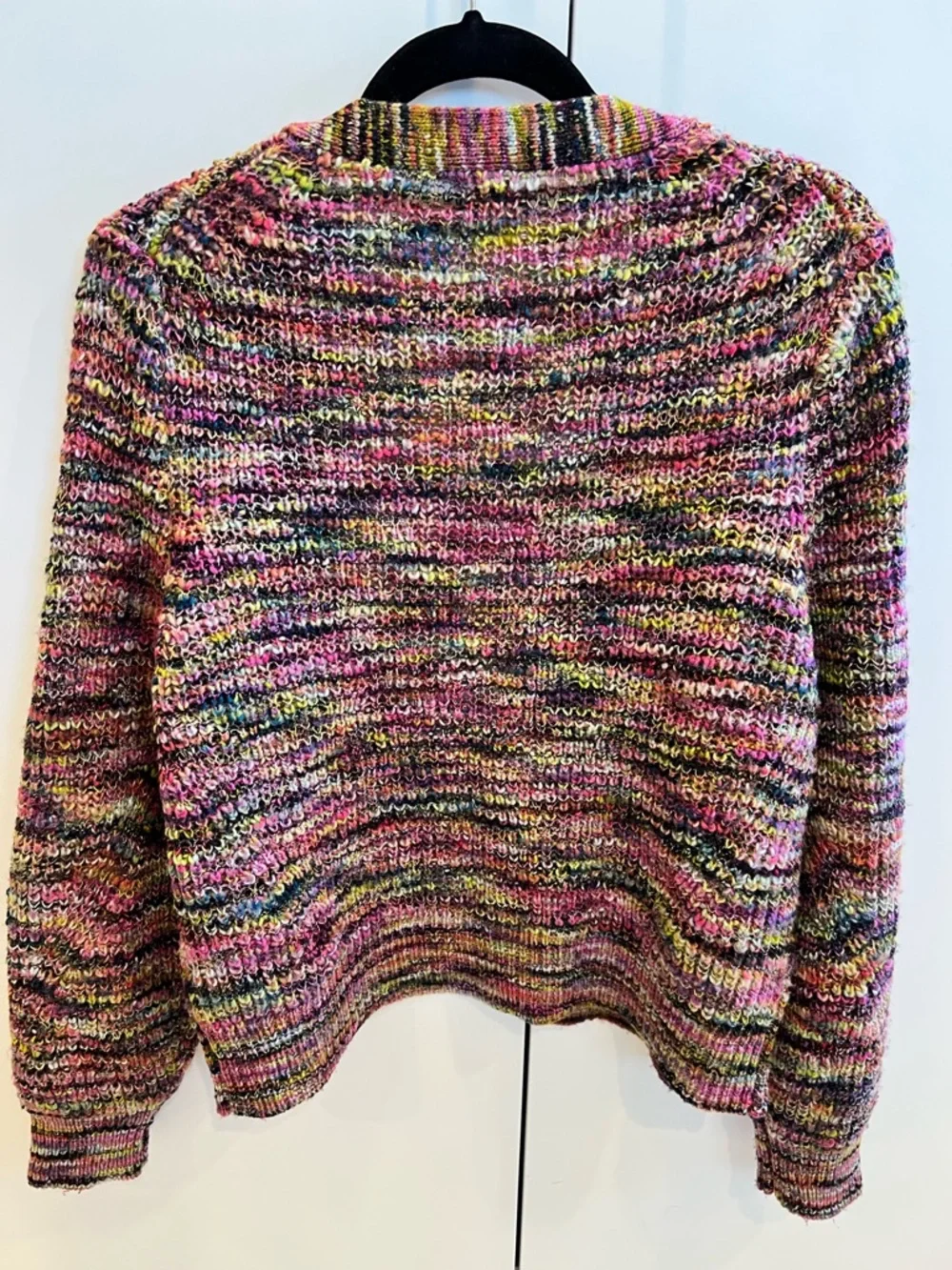 Veronica Beard Multicolor Open-Front Knit Cardigan - Pink, Yellow, Green - Picture 2 of 5
